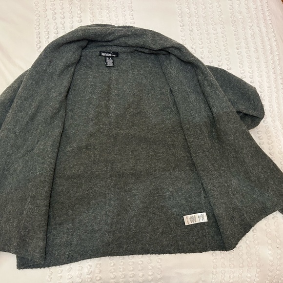 Gray alpaca blend cowl neck cardigan - Picture 2 of 6